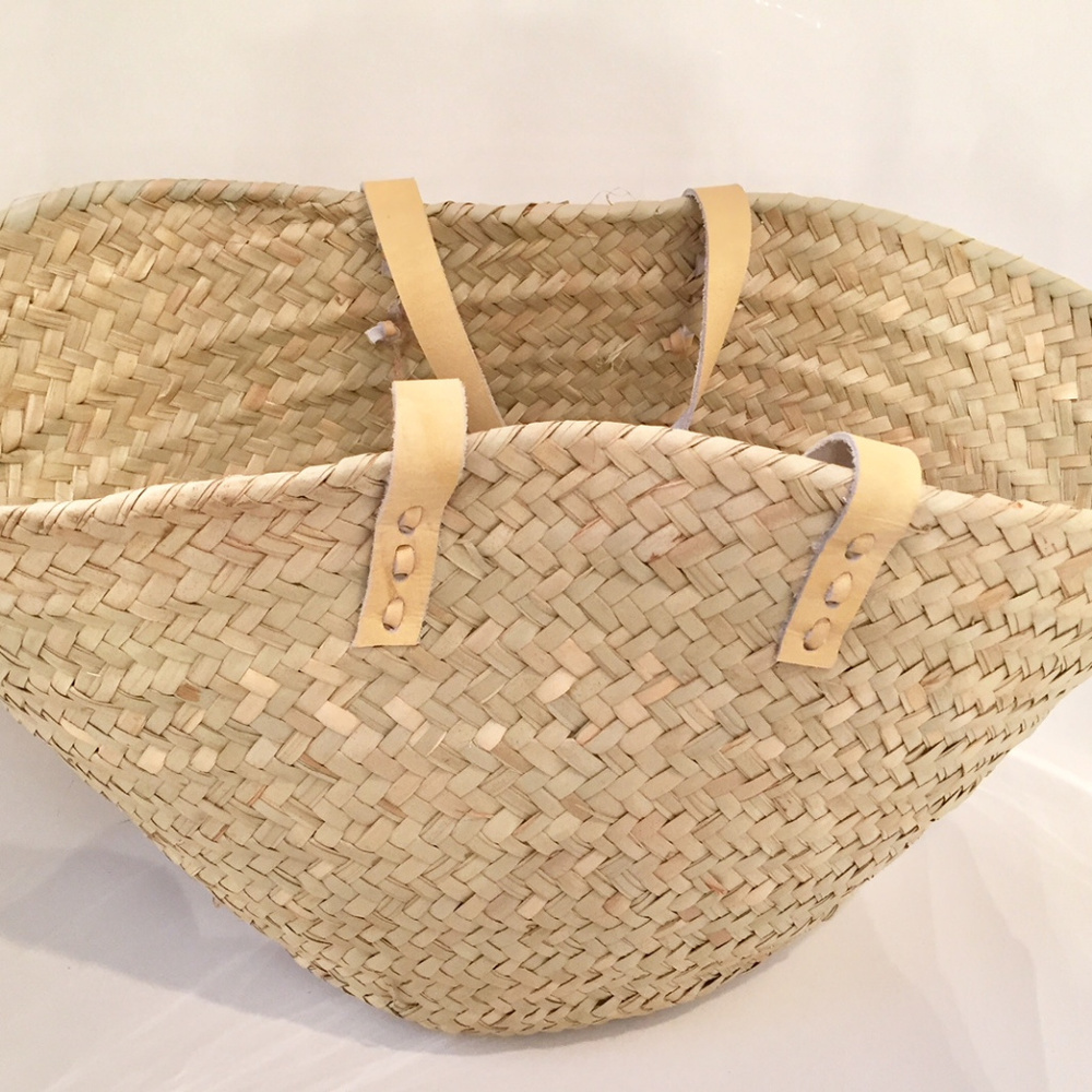 Straw Bag, Morocco Handwoven Basket, Beach Bag